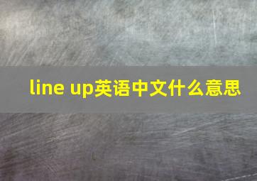 line up英语中文什么意思